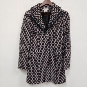 Vintage Nine West Womens Wool Beaded Tweed Coat Size S Y2K Old‎ Money Artsy